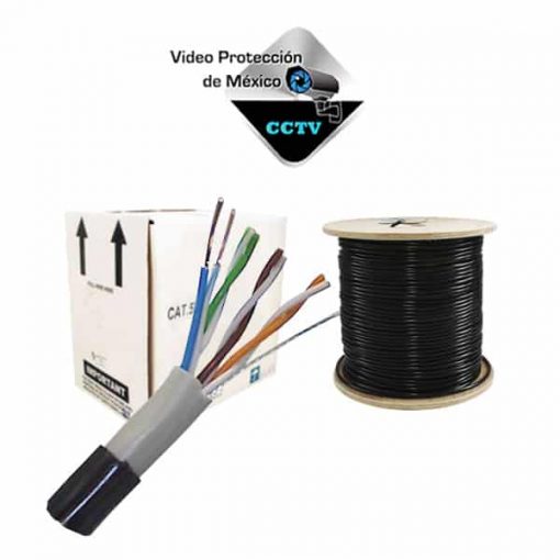 Cable UTP negro 5e 100% cobre exterior