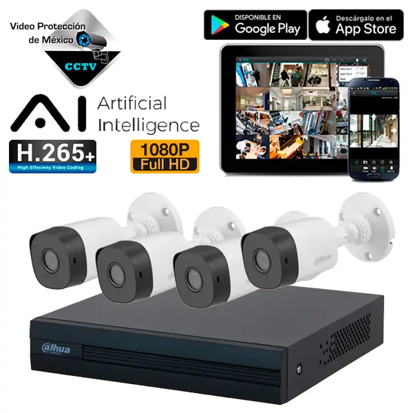 KIT DE VIDEO VIGILANCIA IP CCTV HIKVISION DE 4 CAMARAS FULL HD 1080P DE 4MP